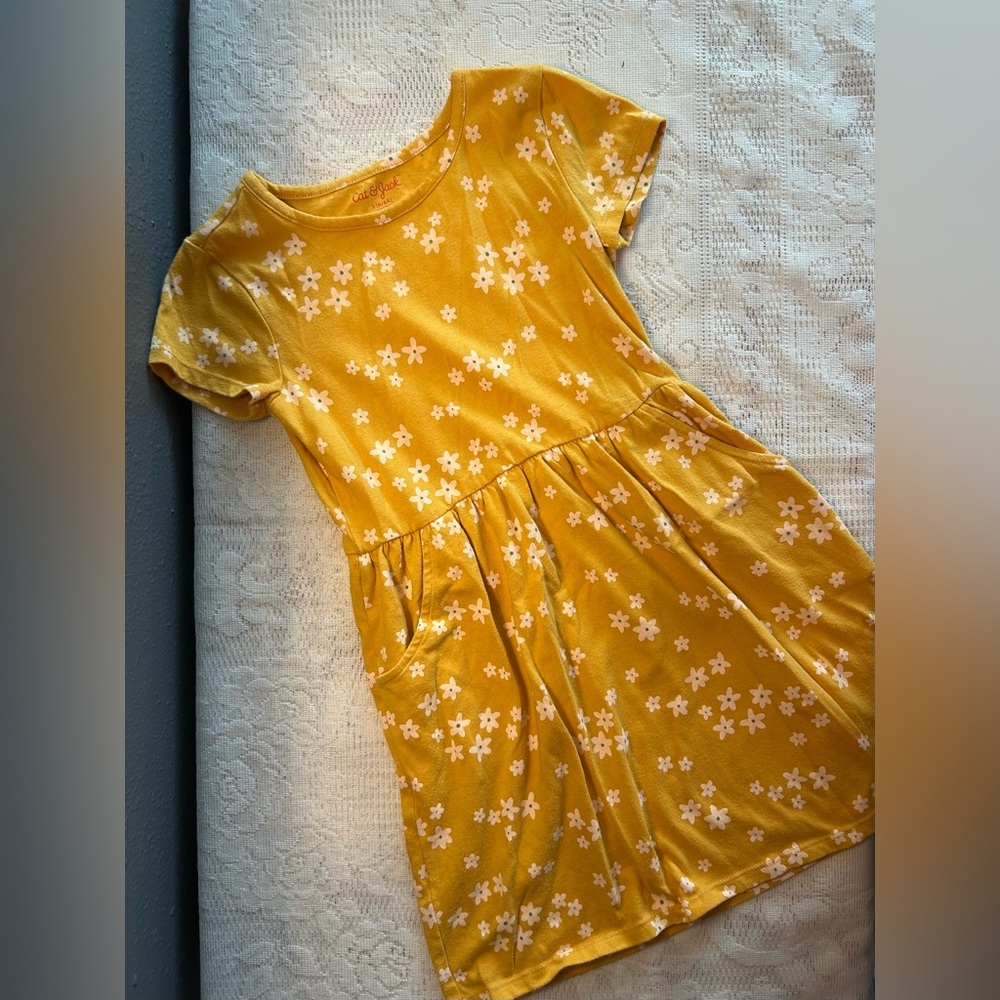 5 for $25 - Cat & Jack Yellow Floral Casual Dress